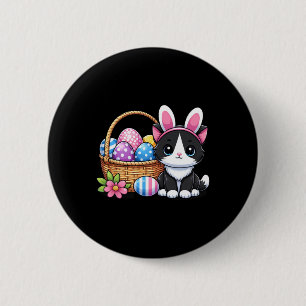 Ostertag Katze Bunny Ears Eier Grafische Männer Fr Button