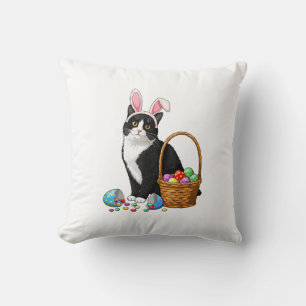 Ostertag Katze Hasenohren Eier Grafik Männer Fraue Kissen