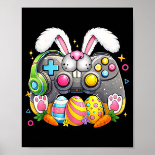 Ostertag lustiges Videospiel Eier Junge Mädchen Ki Poster