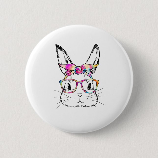 Ostertag Niedlich Bunny Face Gefärbte Krawatte Bri Button (Vorderseite)