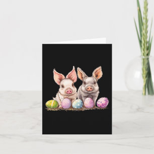 Ostertag Schweinefleisch Ostern Pig Bunny Ears Eie Karte