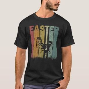 Ostertag Sibirian Husky Hund Retro Grafik Ostern T-Shirt