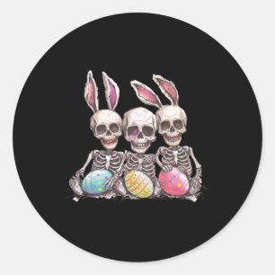 Ostertag Skelett Ostern Skelett Hasenohren Ei Runder Aufkleber