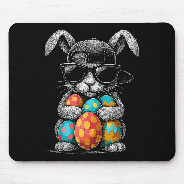 Ostertag Sonniges Gesicht mit Salzwegen Eier Cool  Mousepad (Vorne)