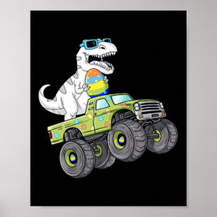 Ostertag T-Rex Dino fährt einen Monstertruck Junge Poster