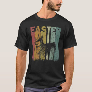 Ostertag Welsh Corgi Retro-Grafik Lustiges Ostern T-Shirt