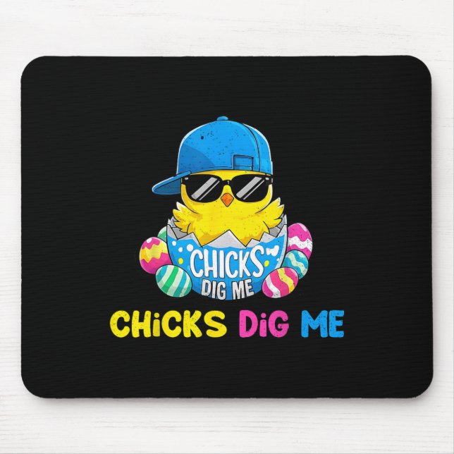 Ostertages-Chicks Dig Me Cool Hatchick Mousepad (Vorne)