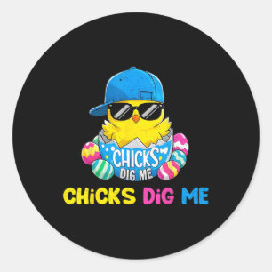 Ostertages-Chicks Dig Me Cool Hatchick Runder Aufkleber