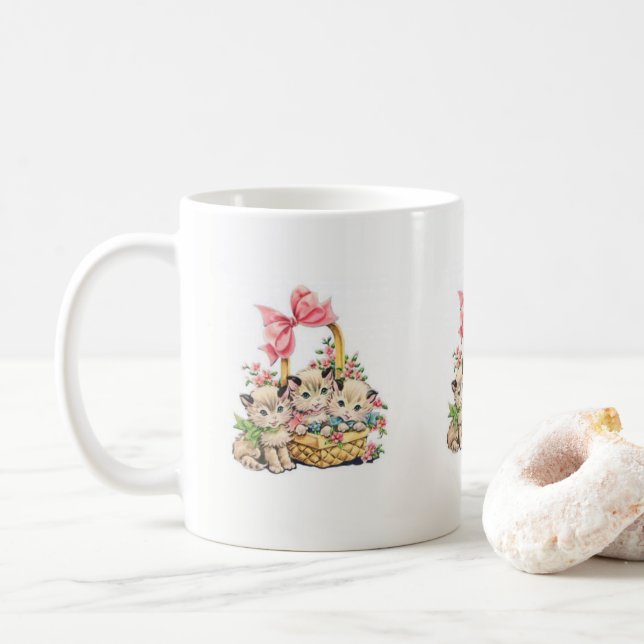 Ostertassen Kätzchen Kaffeetasse (Mit Donut)