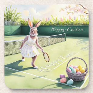 OsterTennis Kaninchenspieler auf dem Platz Getränkeuntersetzer