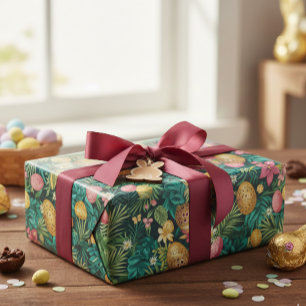 Ostertropischer Frühling Blätter Strand Geschenkpapier