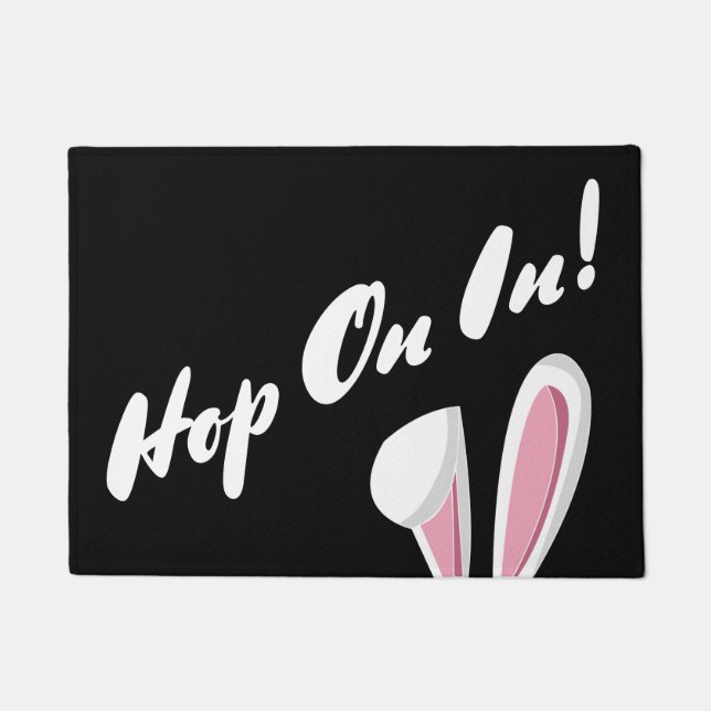 Ostertür matt - Hop rein! Fußmatte (Vorderseite)
