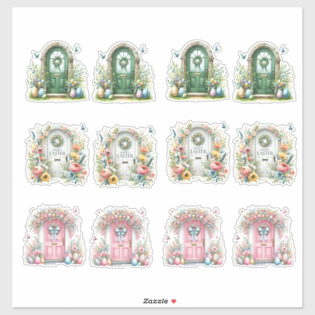 Ostertüren Aufkleber (Blatt)