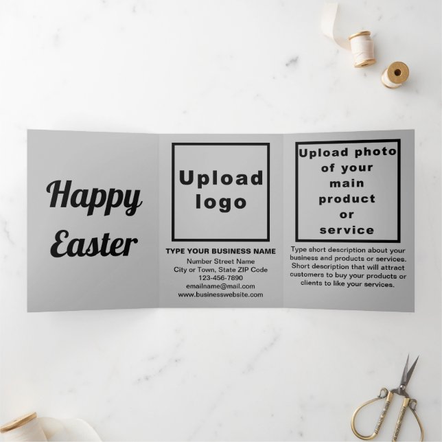 Osterurlaub Business Grau Dreifach-Ferienkarte Dreifach Gefaltete Urlaubskarte (Innenseite)