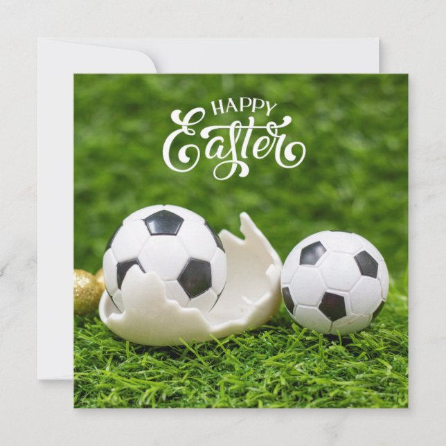 Osterurlaub mit Fußball Ostereier grün (Vorderseite)