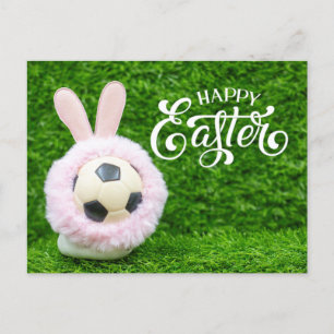 Osterurlaub mit Fußball Ostern Bunny  Postkarte