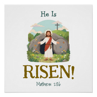 Osterverse für Kinder, christliche Schrift Poster