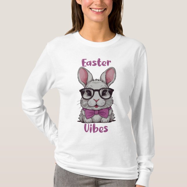 Ostervibes Bunny Funny Womens T-Shirt (Vorderseite)