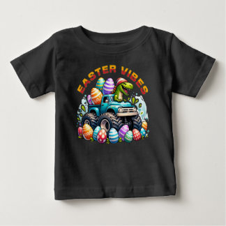 Ostervibes Dino auf Monster Truck mit Ostereier Baby T-shirt