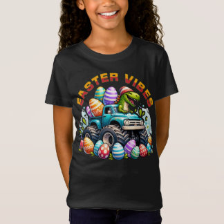 Ostervibes Dino auf Monster Truck mit Ostereier T-Shirt