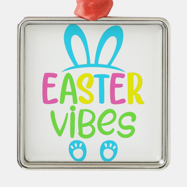 Ostervibes Pastel Ornament Aus Metall (Vorne)