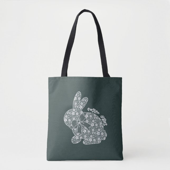 Ostervibes White Lace Bunny Lace Oars Lace Bow (Vorderseite)