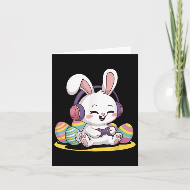 Ostervideo Game Bunny Gaming Controller Gamer Bo Karte (Vorderseite)