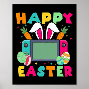 Ostervideo Game Bunny Gaming Controller Gamer Bo Poster