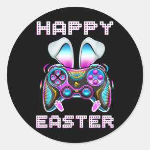 Ostervideo Game Controller Funny Gamer Boys Kinder Runder Aufkleber