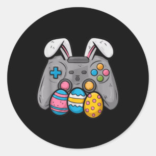 Ostervideospiel Bunny Eggs Gaming Gamer Boys Kind Runder Aufkleber