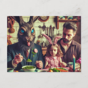 OsterVintage Candy Supper Horror Kaninchen Postkarte