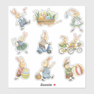 OsterVinyl Stickers Bunnies und Eier Aufkleber