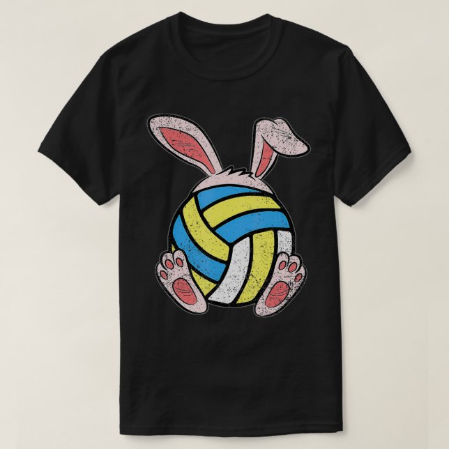 Ostervolleyball Lover Bunny Ears Ball Niedlich Rab T-Shirt (Design vorne)