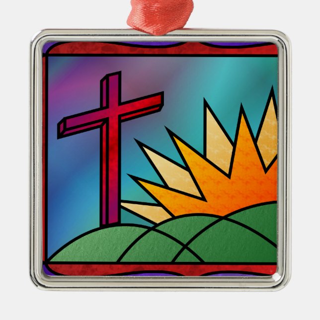 Ostervormitte Silbernes Ornament (Vorne)