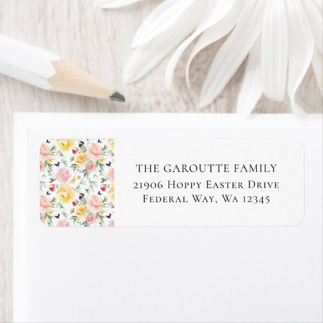 Osterwasserfarbe - Blumenadresse Rücksendeadresse (Insitu)