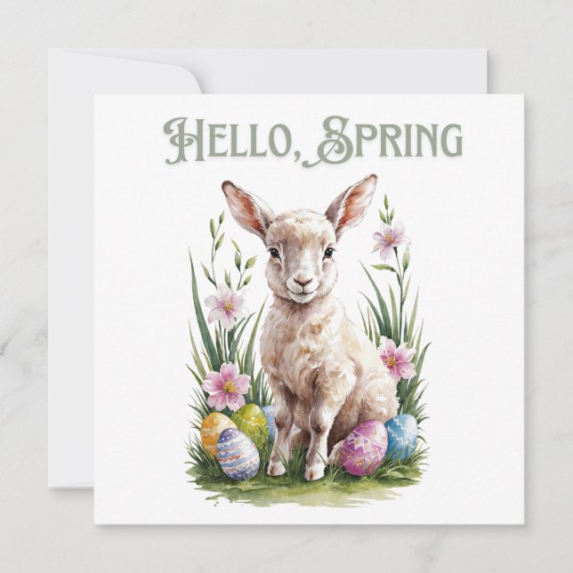 Osterwasserklumpen, Eier & Blume Einladung (Vorderseite)