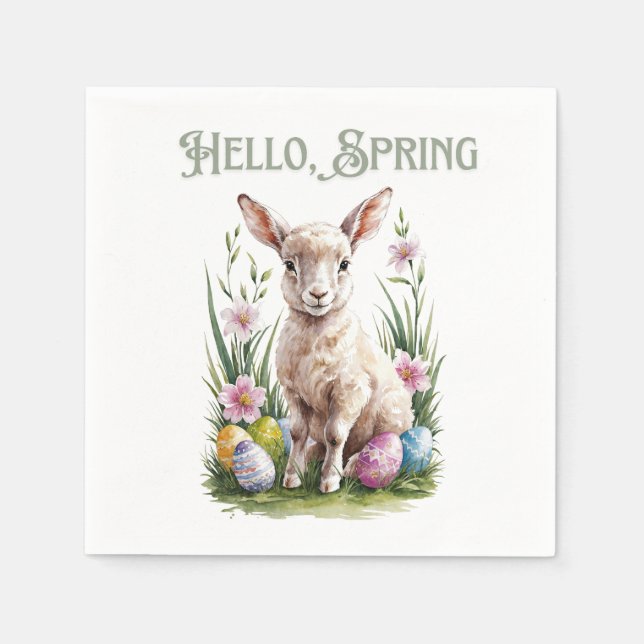 Osterwasserklumpen, Eier & Blume Serviette (Vorderseite)