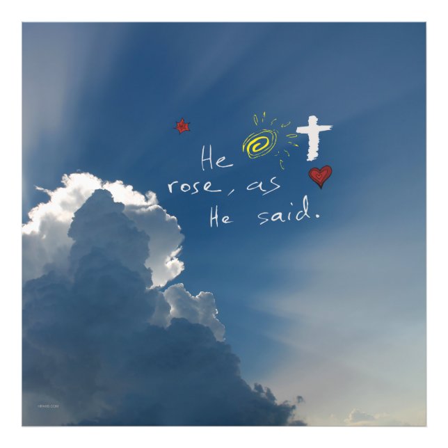 Osterwiederauferstehung Er ist riskiert Jesus Rose Fotodruck (Vorne)