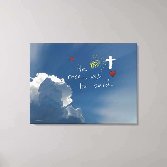 Osterwiederauferstehung Er ist riskiert Jesus Rose Leinwanddruck (Vorderseite)
