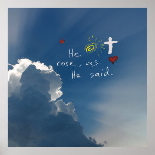 Osterwiederauferstehung Er ist riskiert Jesus Rose Poster