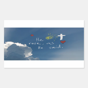 Osterwiederauferstehung Er ist riskiert Jesus Rose Rechteckiger Aufkleber