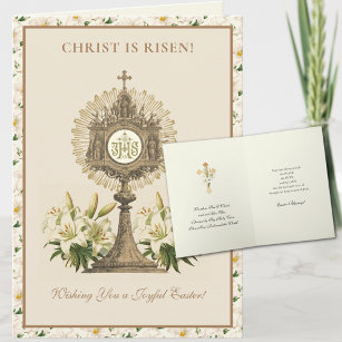Osterwiederauferstehung Jesus Christliche Lilien Feiertagskarte