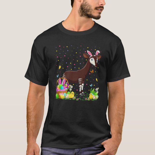 Osterwoche Okapi Bunny Egg Jagen Okapi Ostersonnta T-Shirt (Vorderseite)