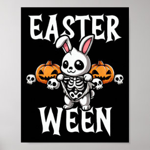 Osterwoche Skeleton Sonniges Halloween Thema Poster