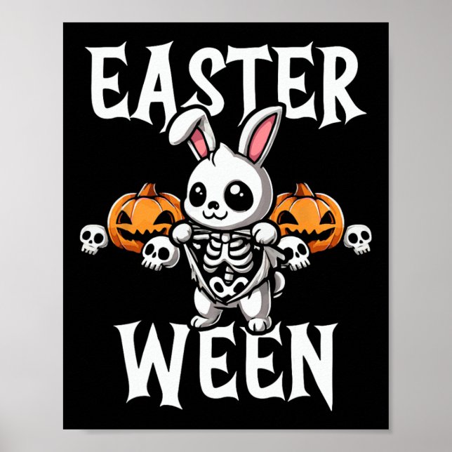 Osterwoche Skeleton Sonniges Halloween Thema Poster (Vorne)