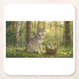 Osterwolf rechteckiger pappuntersetzer