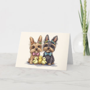 OsterYorkshire Terrier Dogs Feiertagskarte