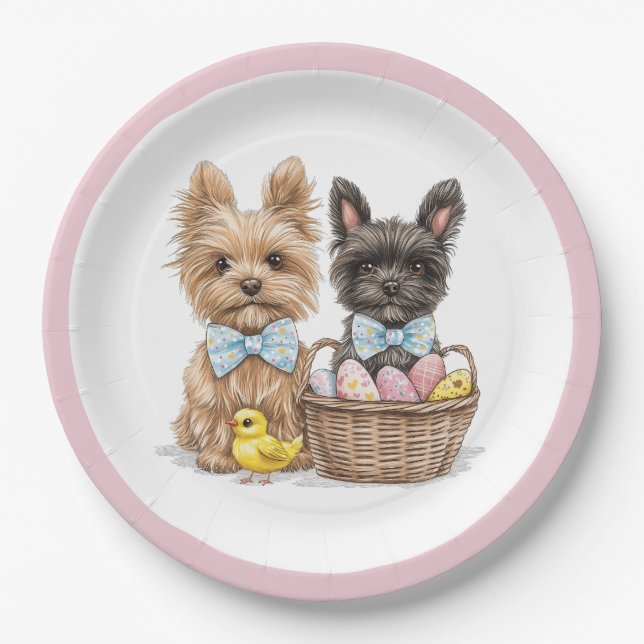 OsterYorkshire Terrier Dogs Pappteller (Vorderseite)