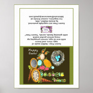 Osterzeit Bunny Egg Vine Beobachten Osterkarte Poster