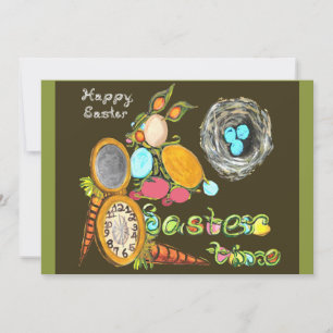 Osterzeit Bunny Egg Vine Gutes Ostern Ankündigung